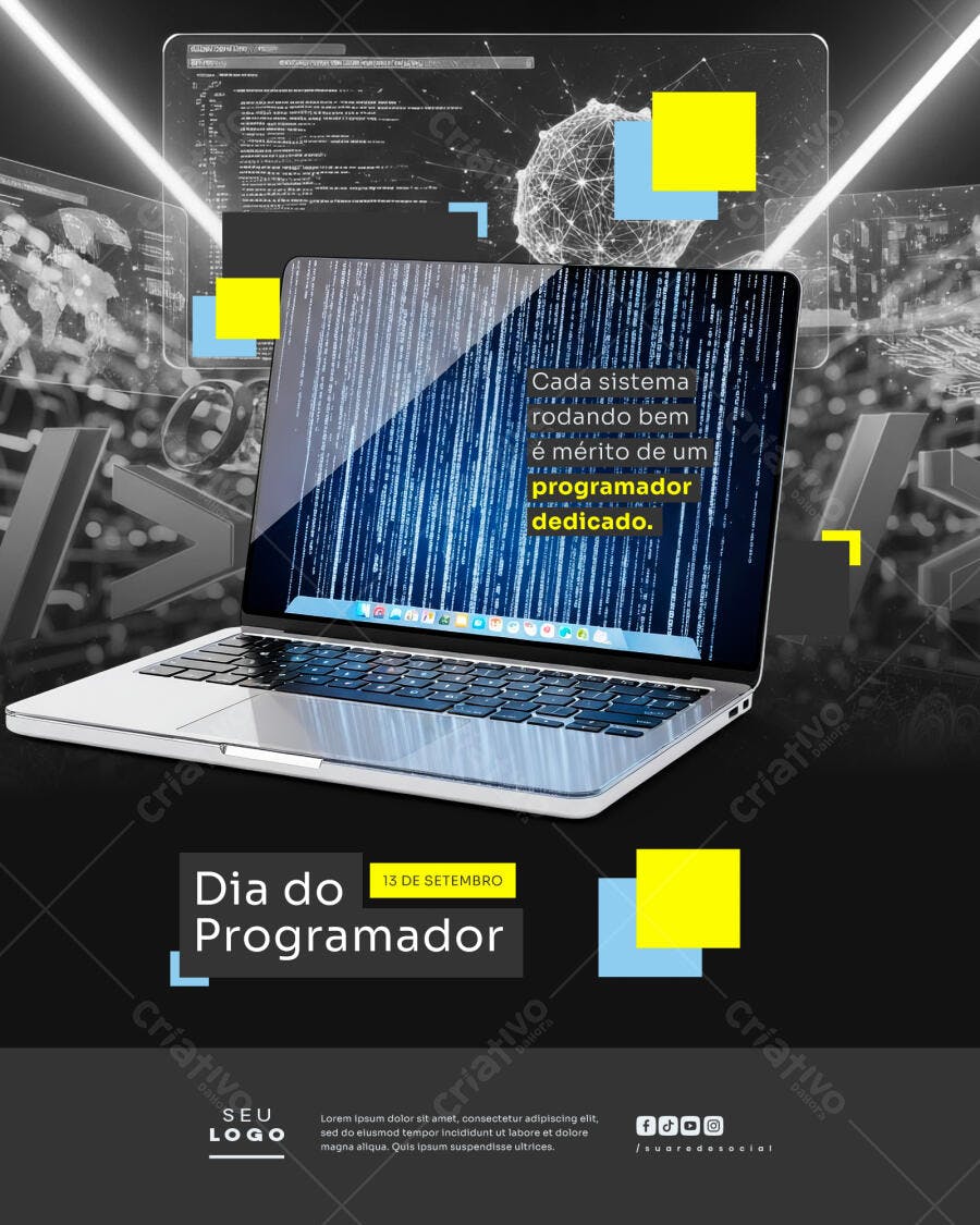 Flyer Dia do Programador PSD Editável