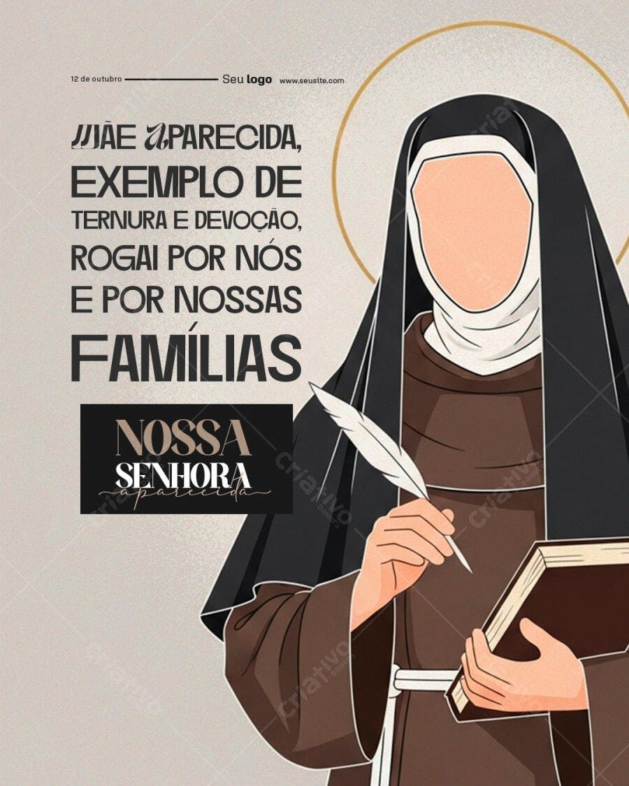 Flyer Nossa Senhora Aparecida PSD Editável