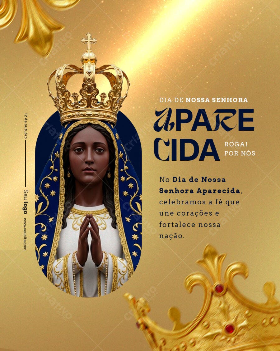Flyer Dia de Nossa Senhora Aparecida PSD Editável
