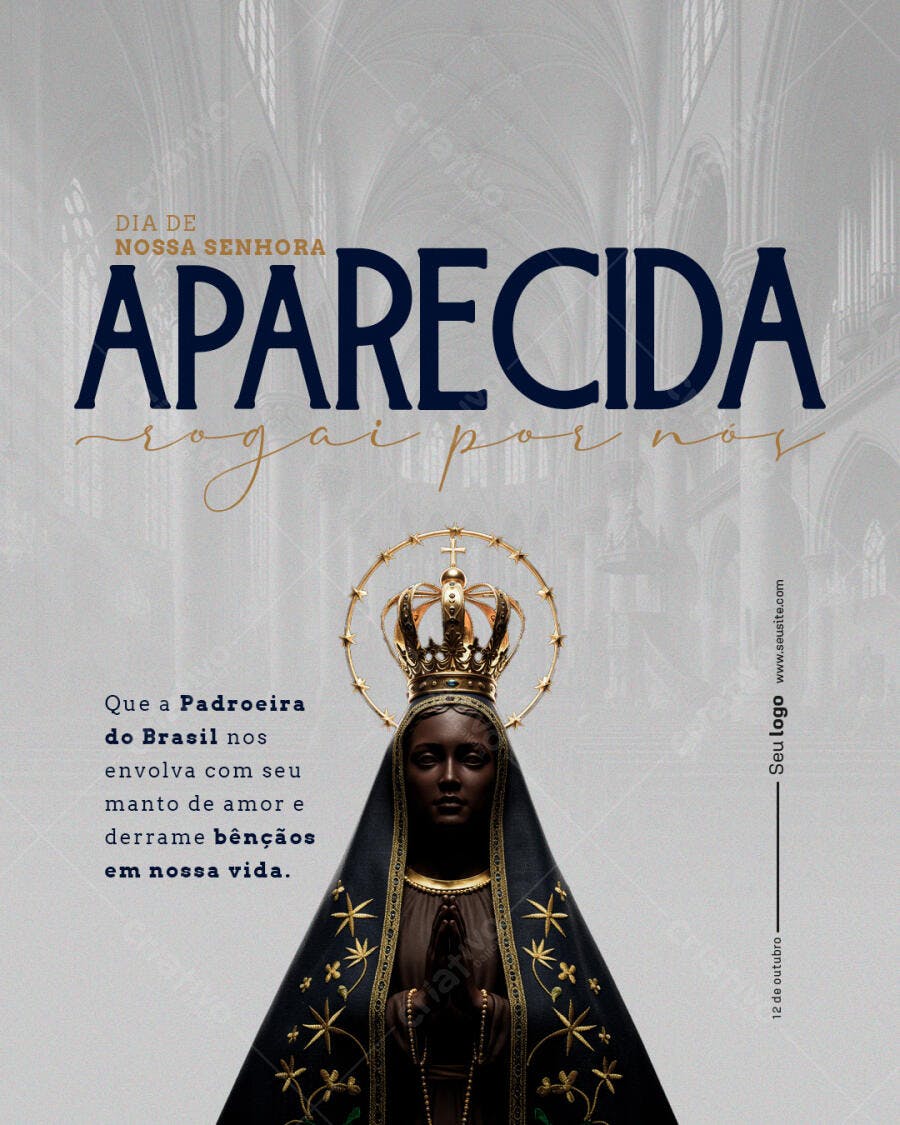 Flyer Dia de Nossa Senhora Aparecida PSD Editável