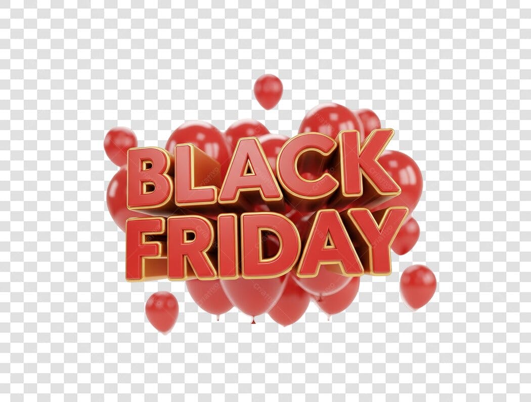 Banner Black Friday Balões Vermelhos PNG com fundo transparente