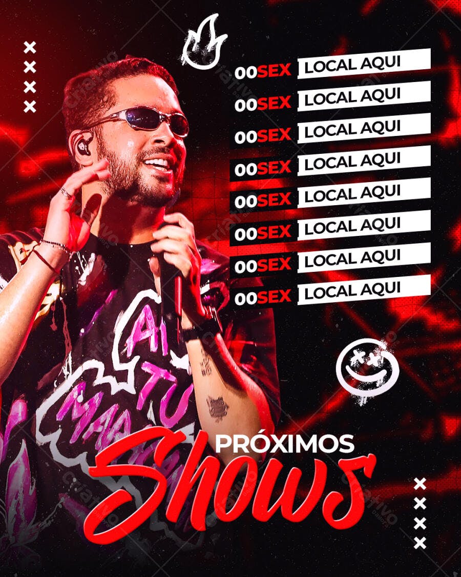 Flyer para Shows Musicais PSD Editável