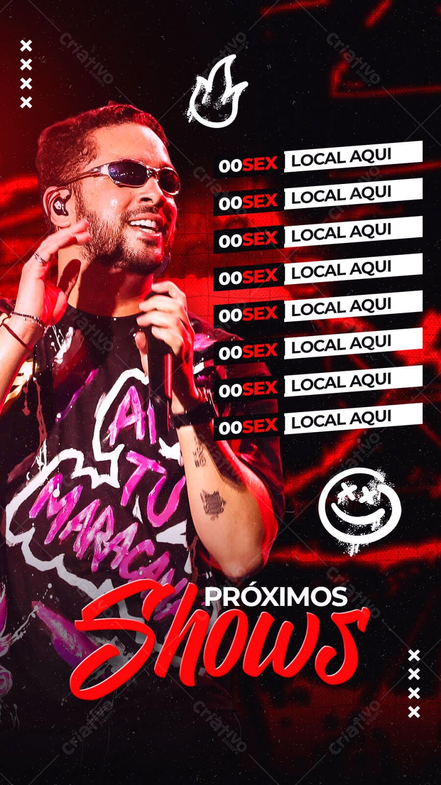 Flyer para Shows Musicais PSD Editável