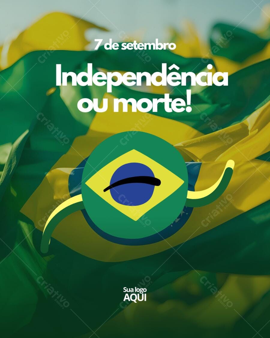 Post Instagram 7 de Setembro Verde e Amarelo Editável no Canva