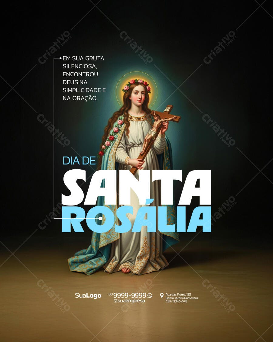 Flyer Dia de Santa Rosália PSD Editável