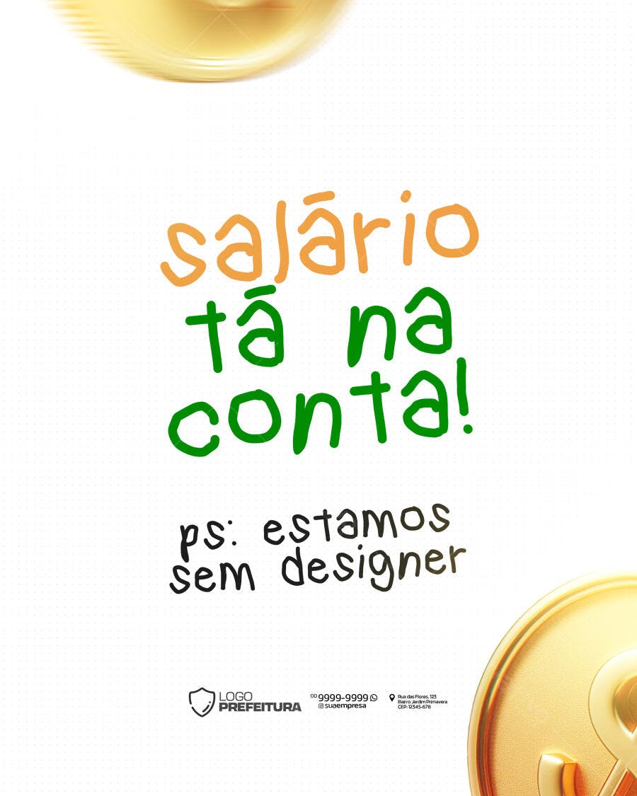 Post para Redes Sociais Salário na Conta PSD Editável