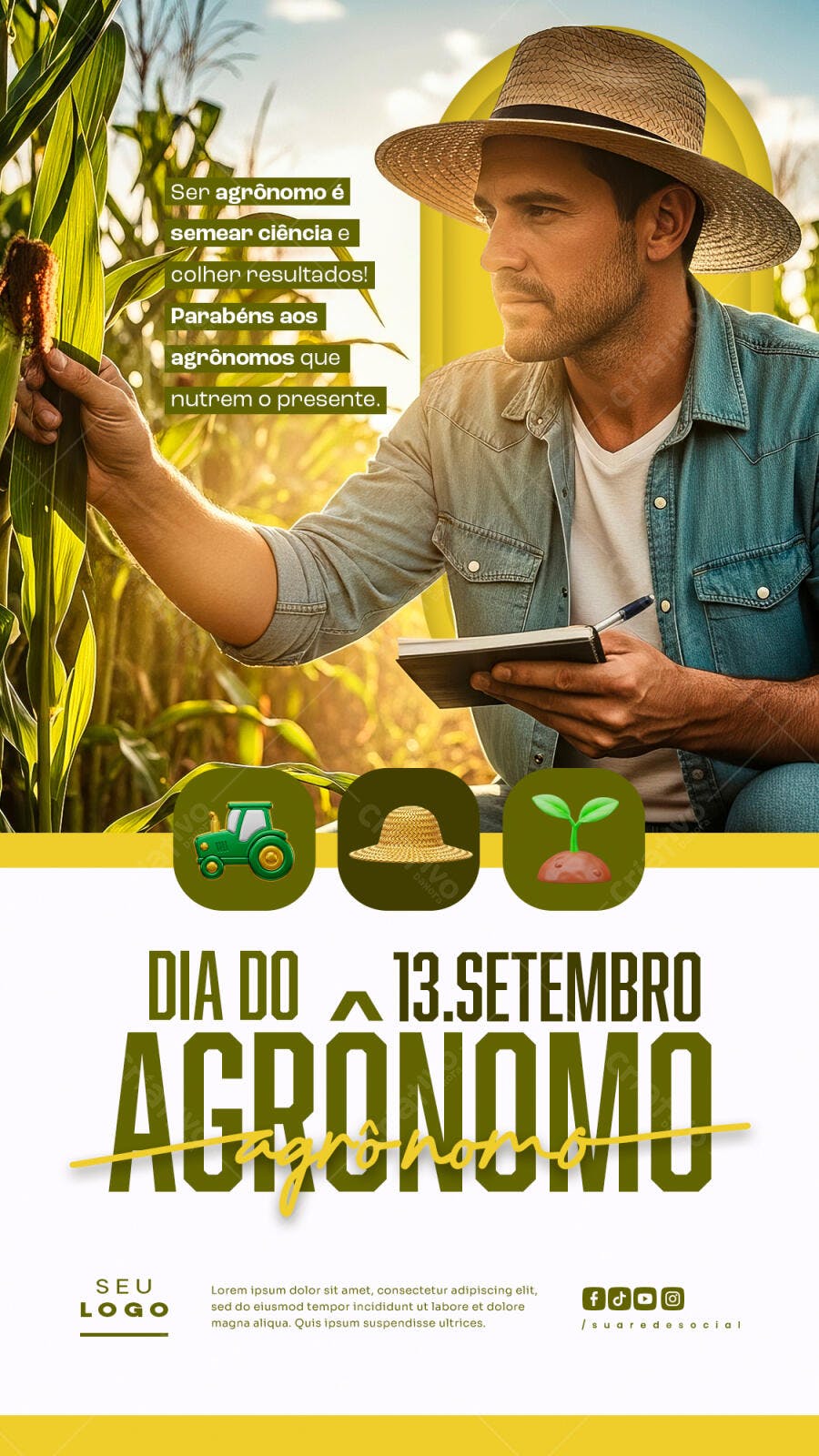 Flyer Dia do Agrônomo PSD Editável