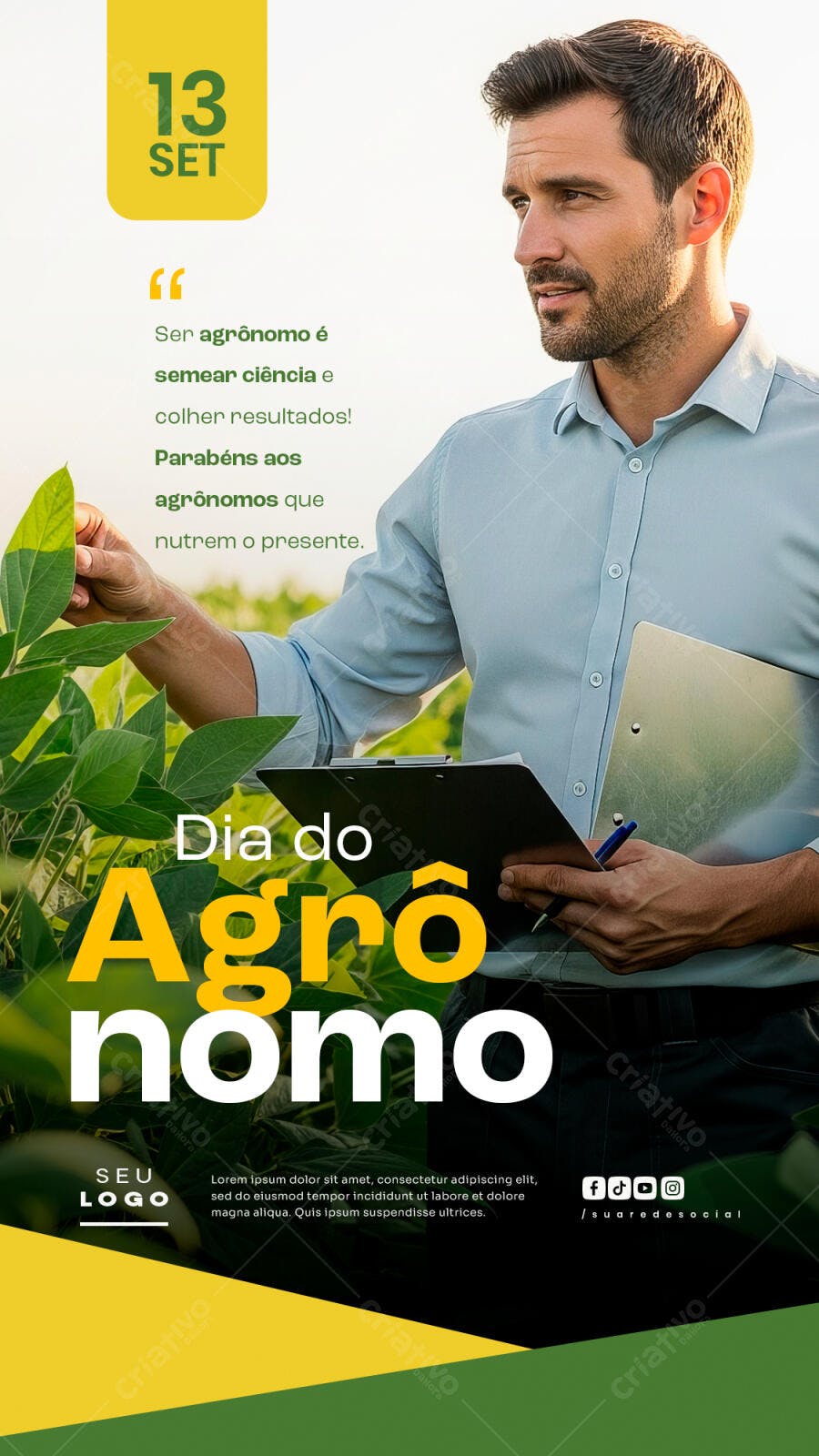 Flyer Dia do Agrônomo PSD Editável