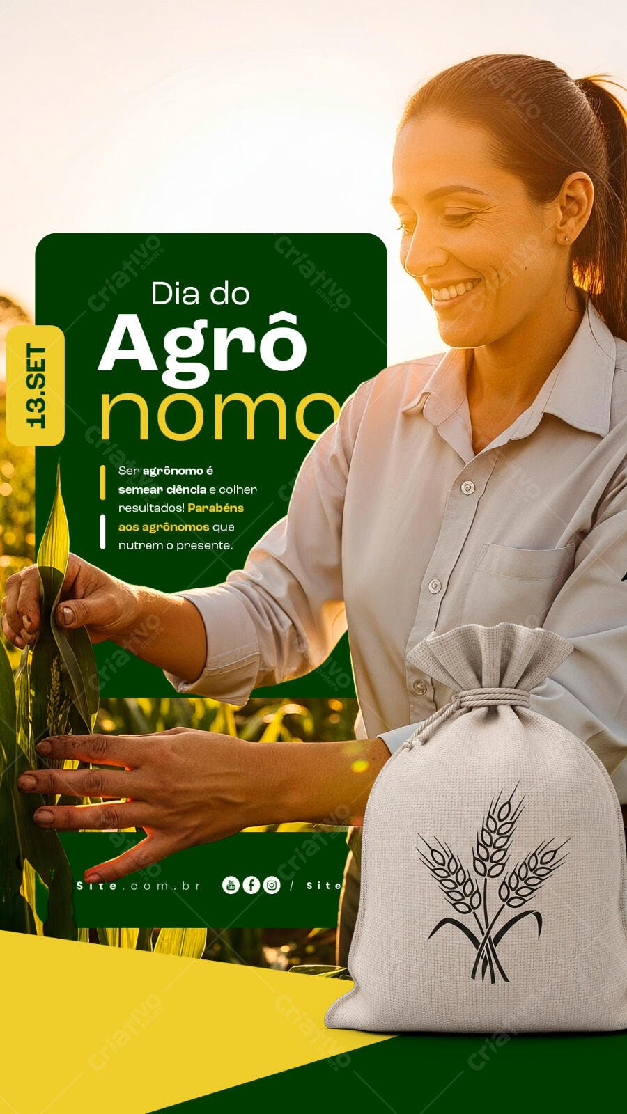 Flyer Dia do Agrônomo PSD Editável