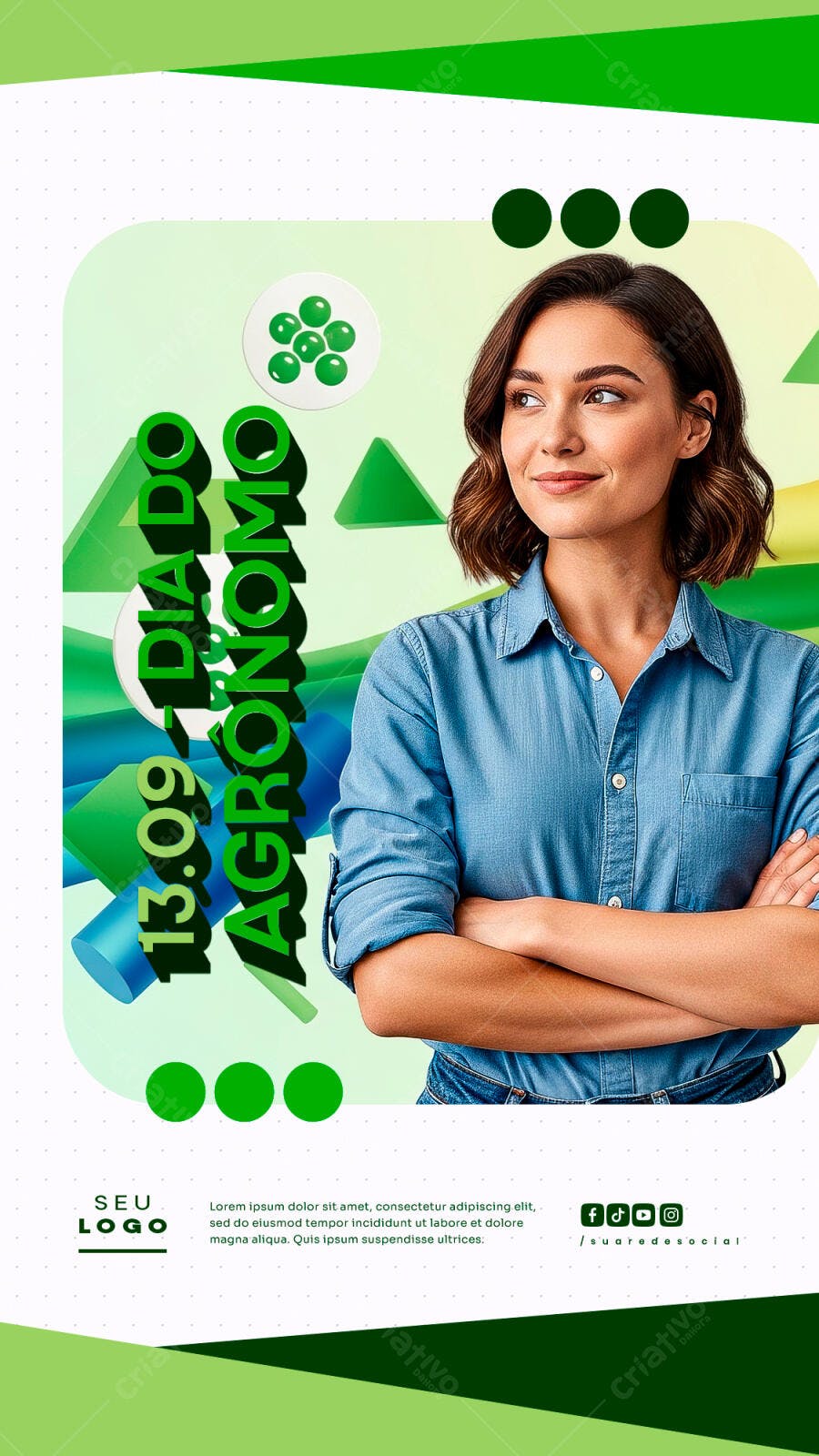 Flyer Dia do Agrônomo PSD Editável
