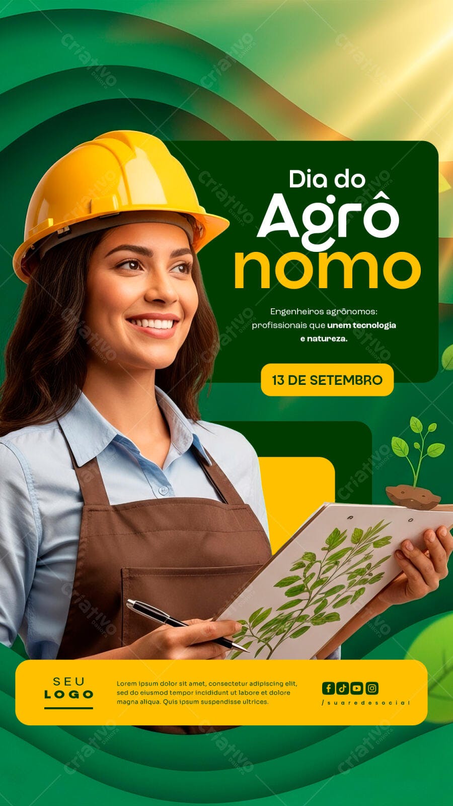 Flyer Dia do Agrônomo PSD Editável