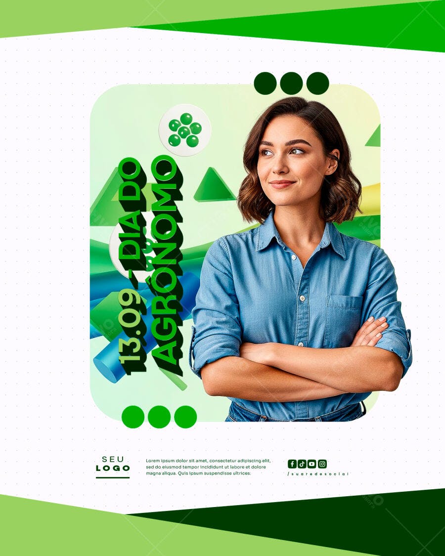 Flyer Dia do Agrônomo PSD Editável