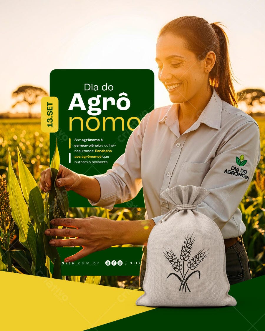 Flyer Dia do Agrônomo PSD Editável