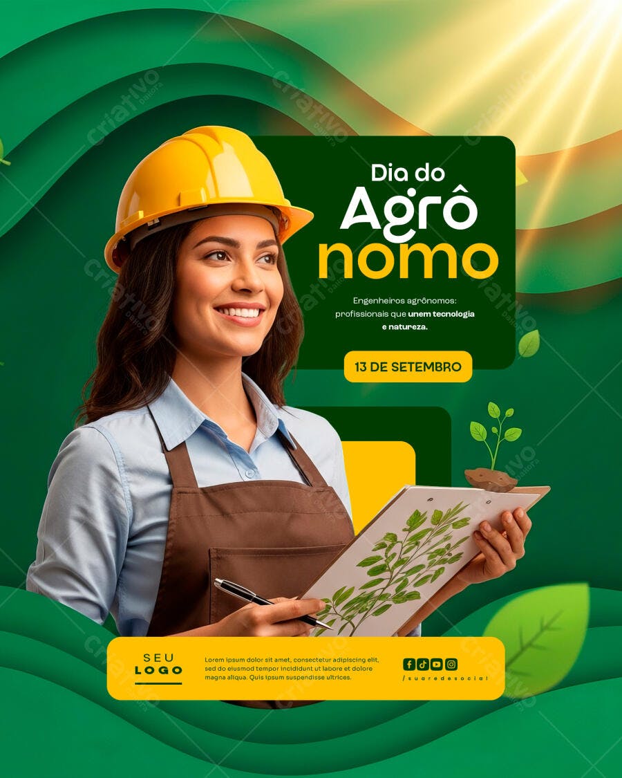 Flyer Dia do Agrônomo PSD Editável