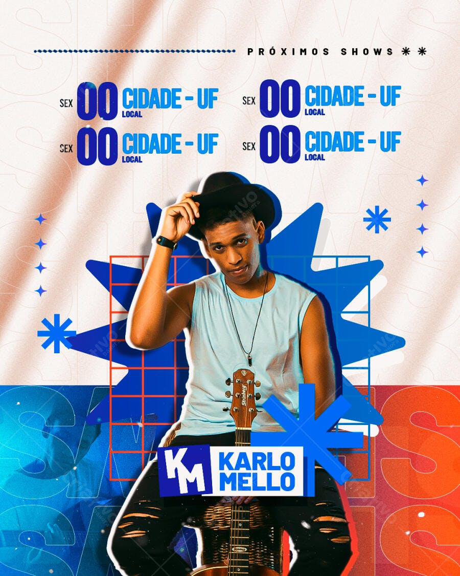 Flyer para Shows artista eventos