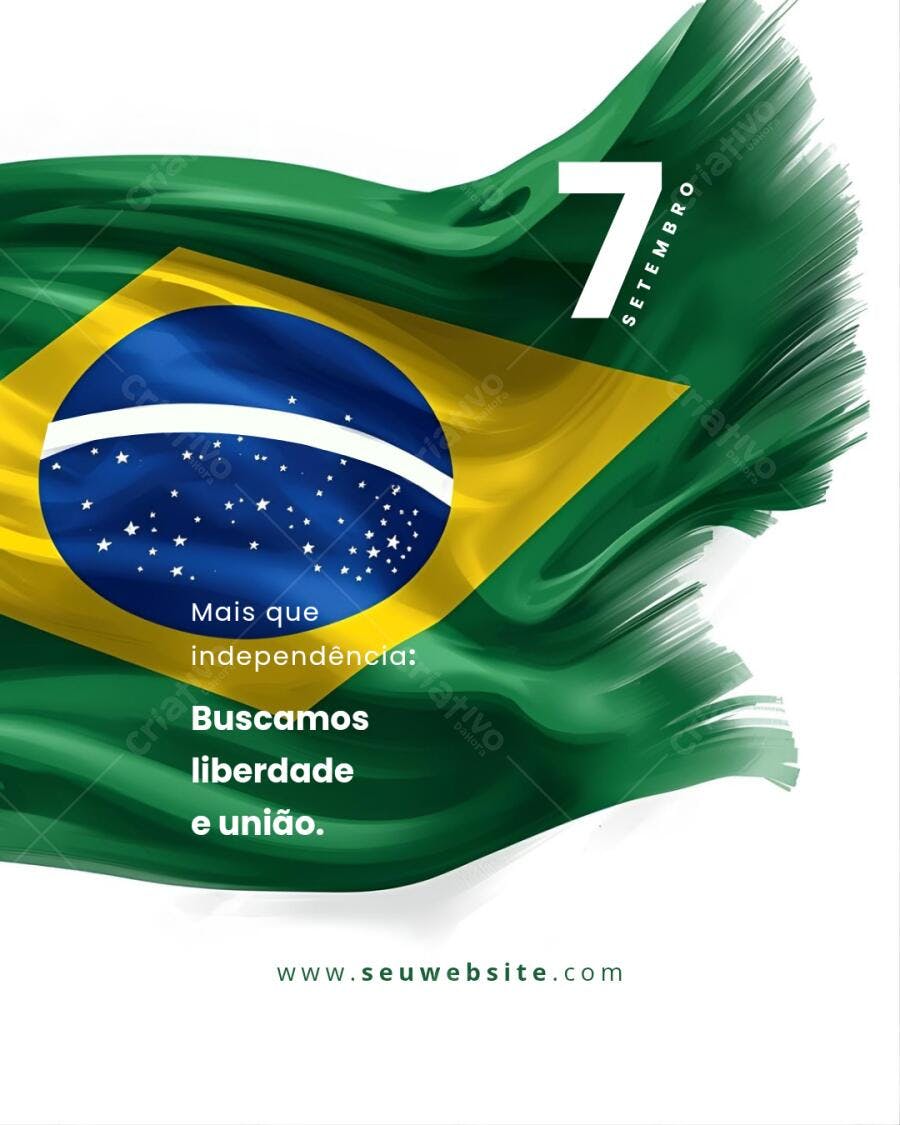 Post Instagram 7 de Setembro Verde Amarelo Editável no Canva