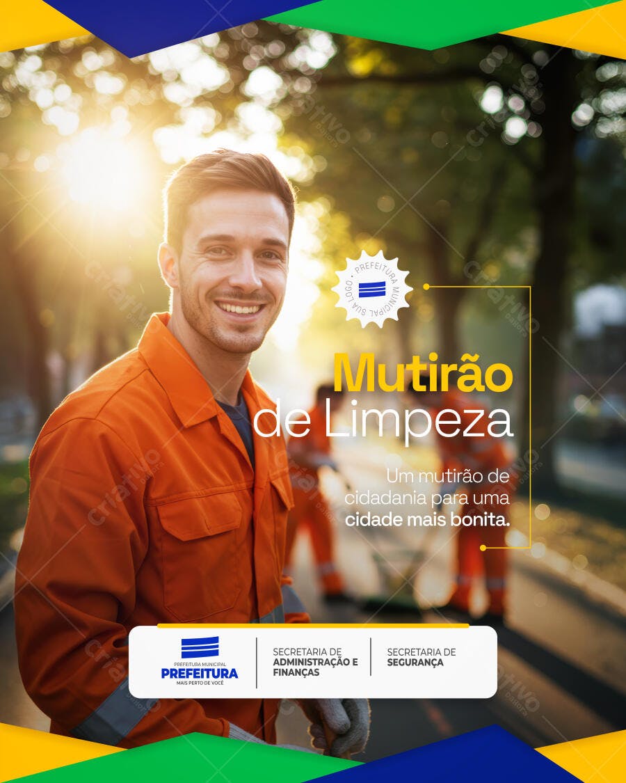 Flyer Mutirão de Limpeza PSD Editável