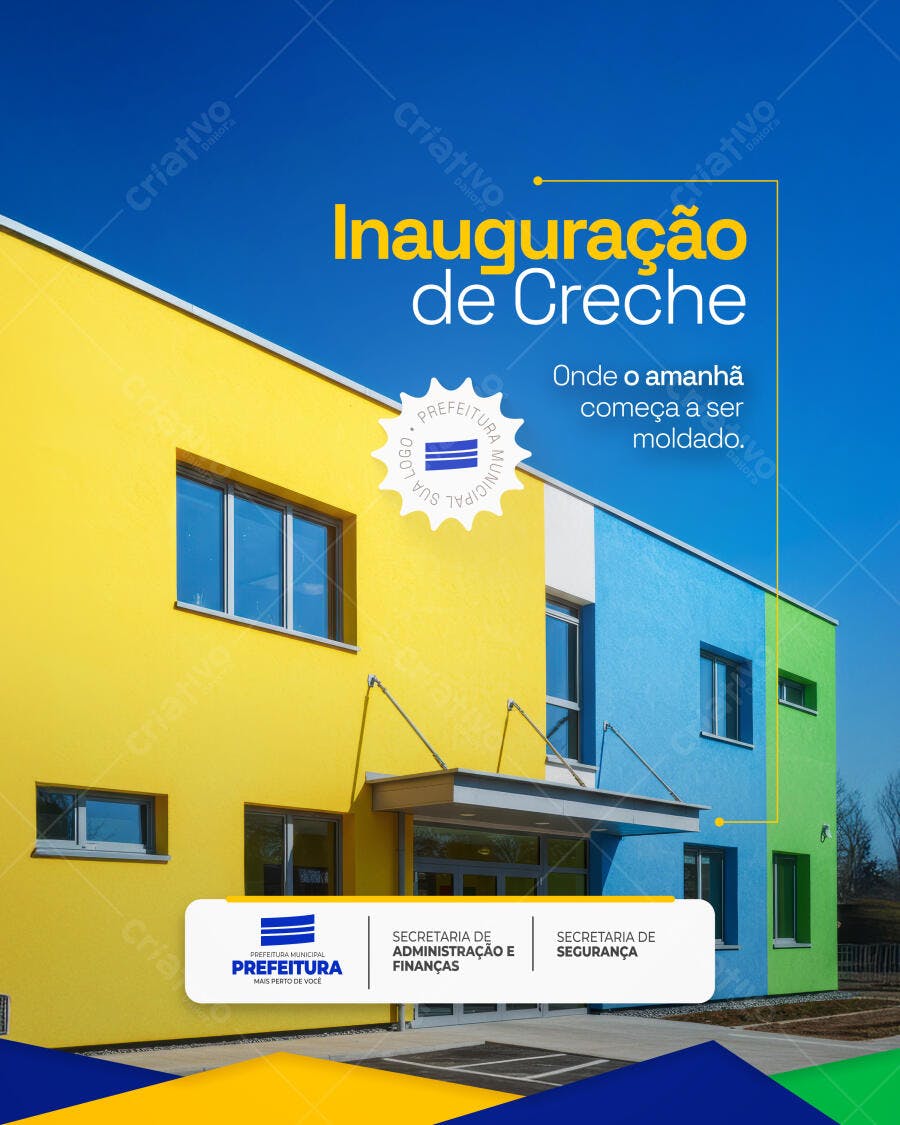 Flyer Inauguração de Creche PSD Editável