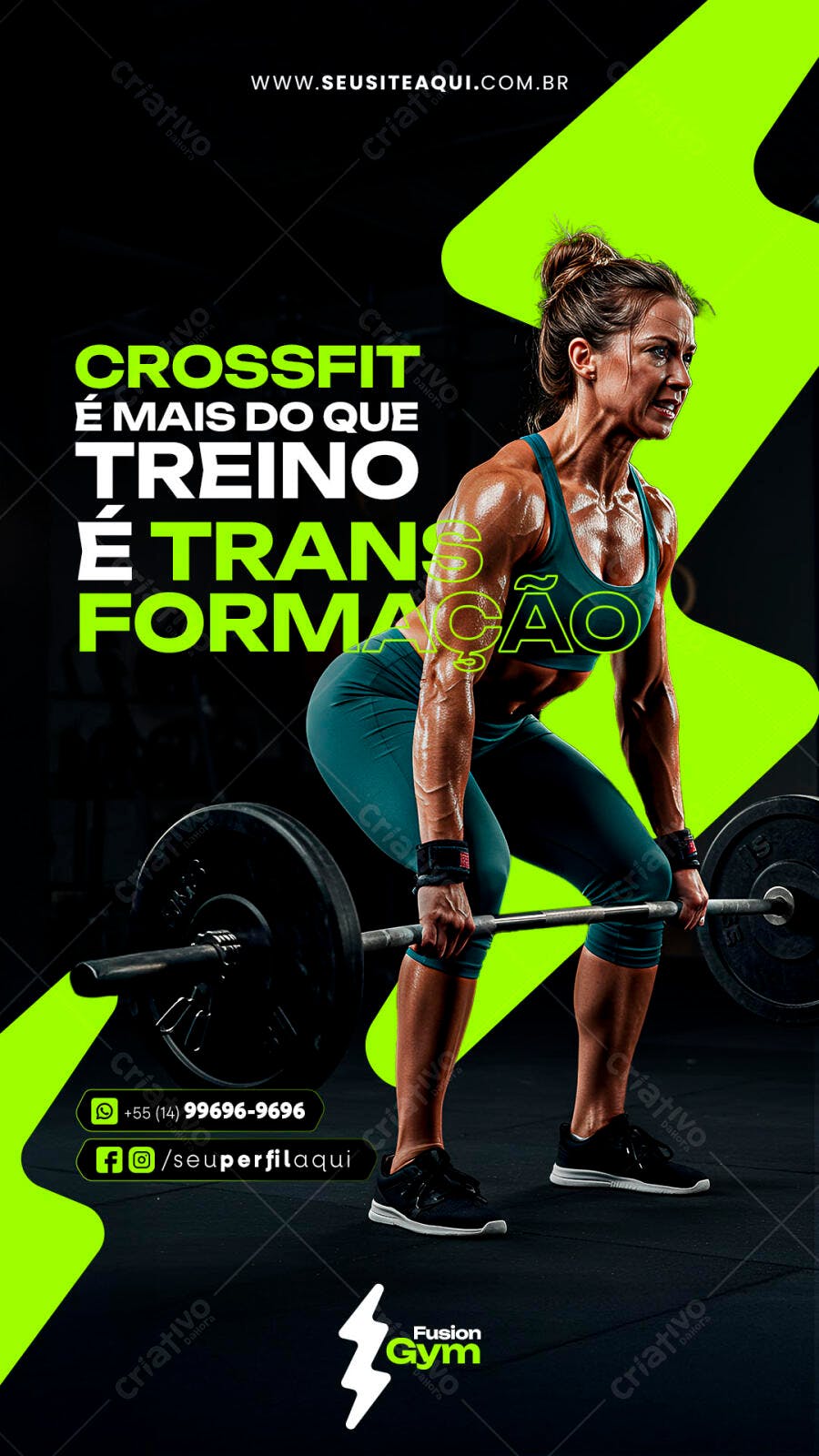 Flyer CrossFit PSD Editável - Treino e Transformação