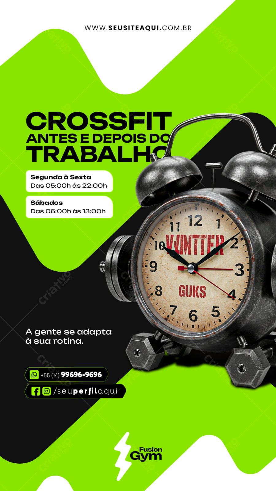 Flyer CrossFit Antes e Depois do Trabalho PSD Editável