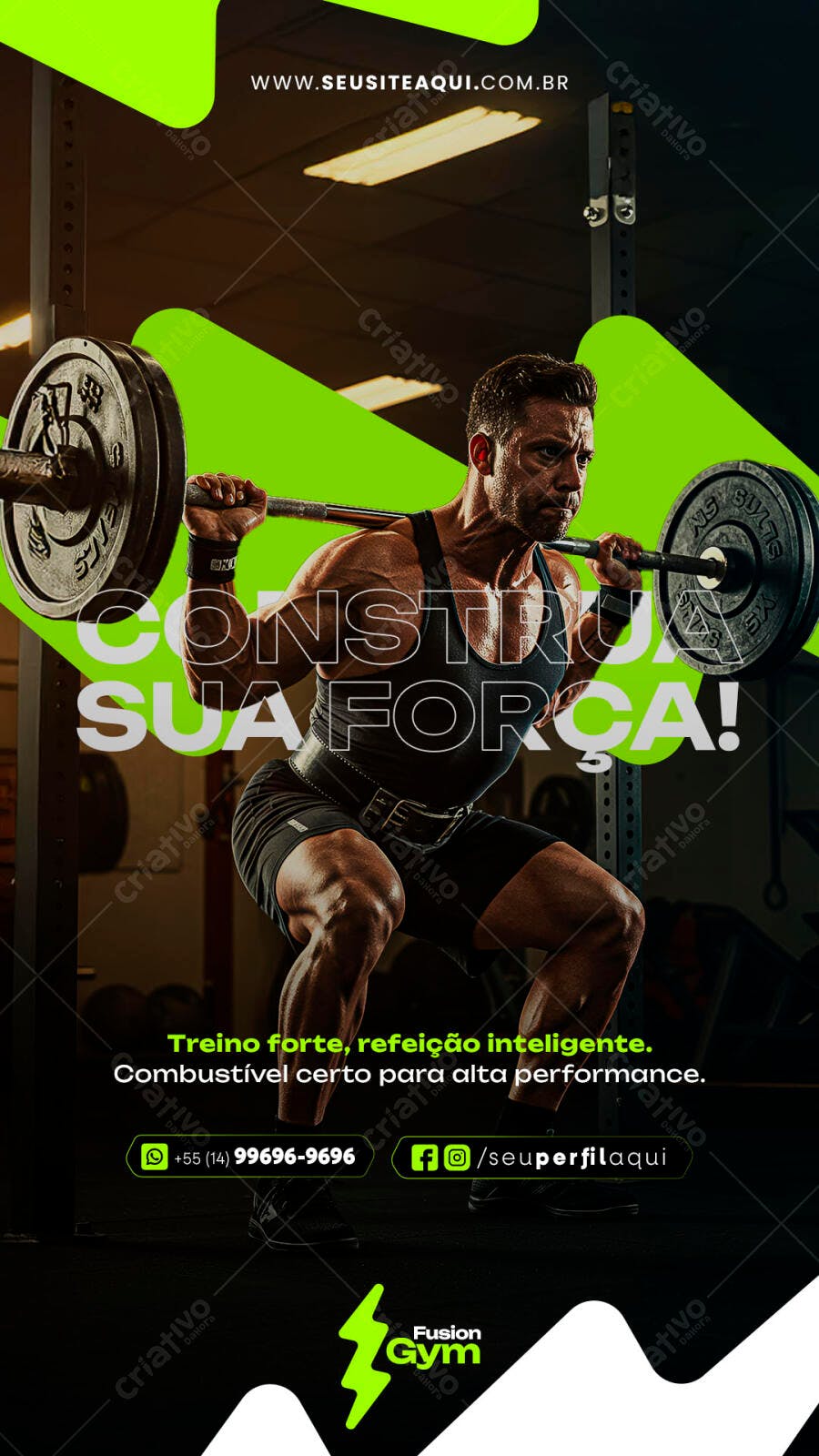 Poster Treino de Força Academia PSD Editável