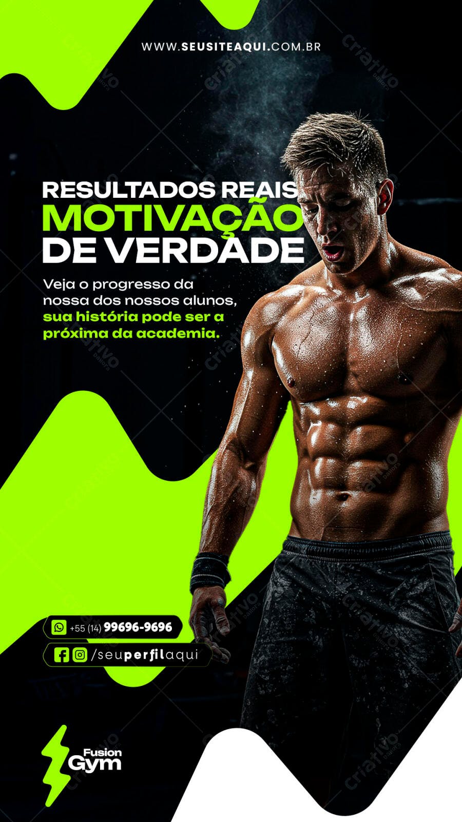 Flyer Academia PSD Editável - Resultados Reais