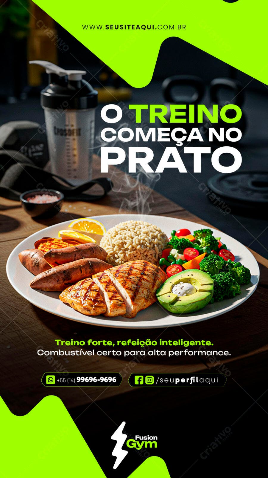 Flyer Academia Nutrição Saudável PSD Editável