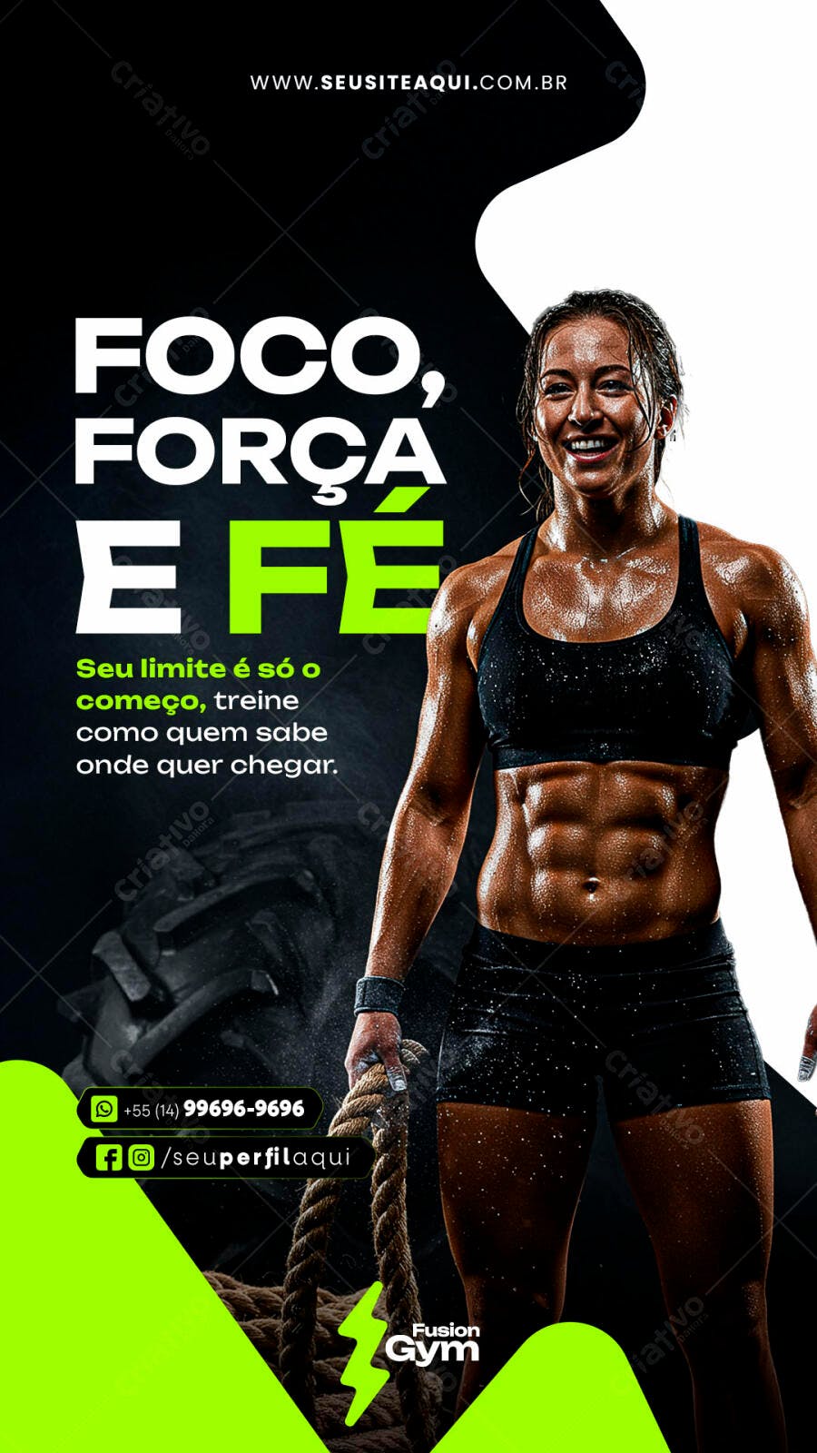 Flyer Academia Motivação PSD Editável