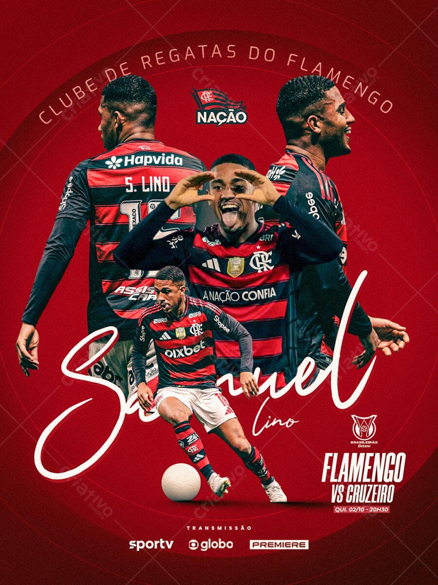 Flyer Flamengo x Cruzeiro PSD Editável