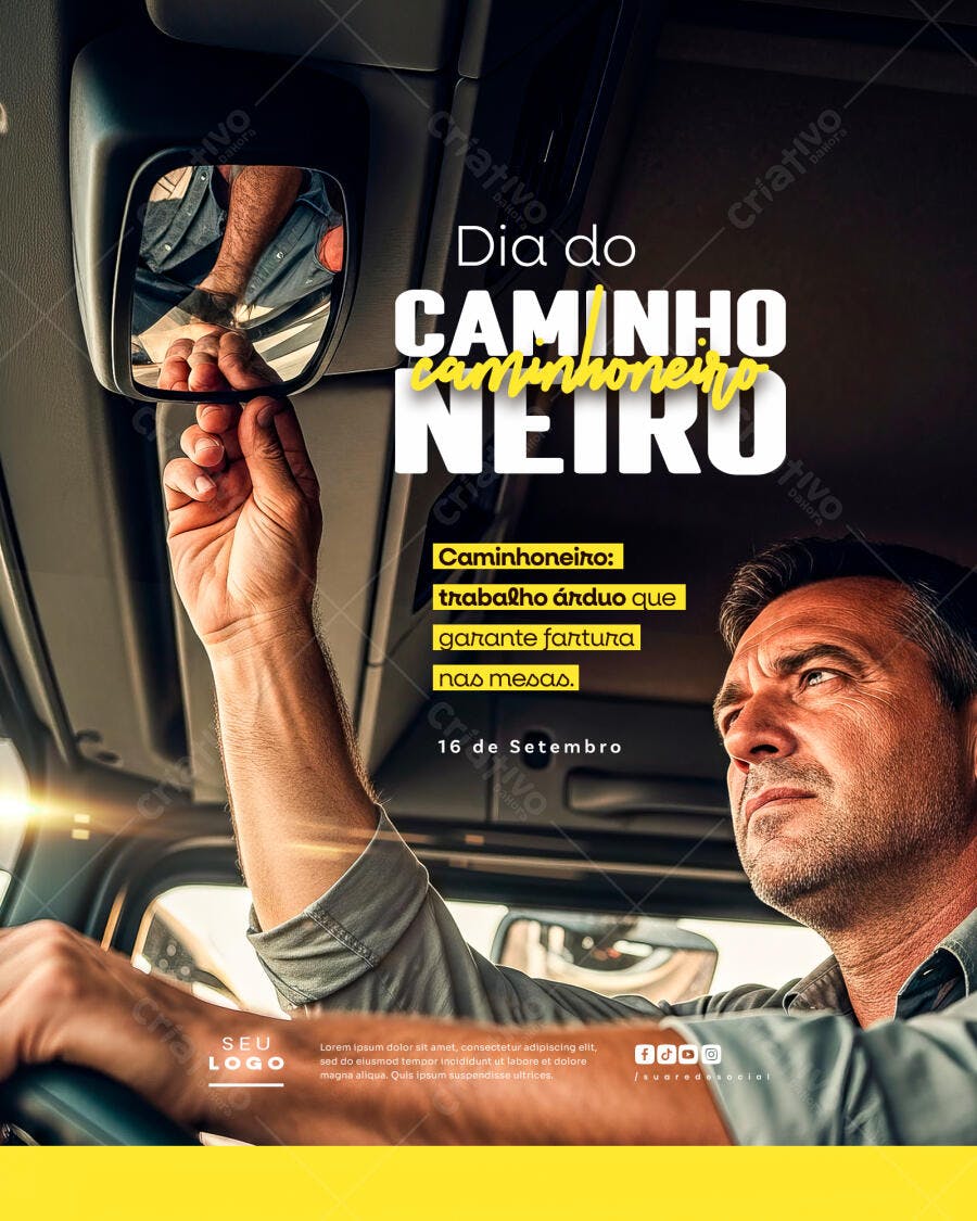 Flyer Dia do Caminhoneiro PSD Editável