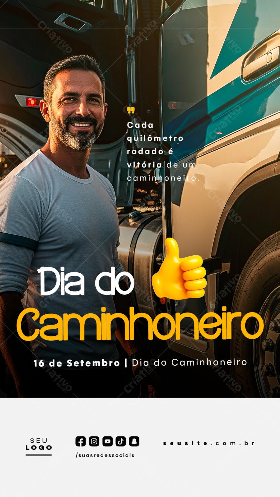 Flyer Dia do Caminhoneiro PSD Editável