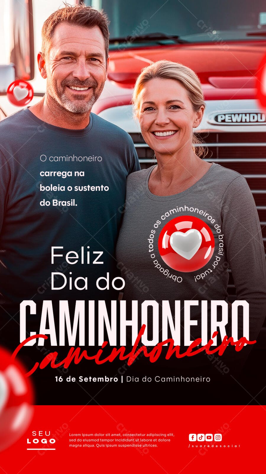 Flyer Dia do Caminhoneiro PSD Editável