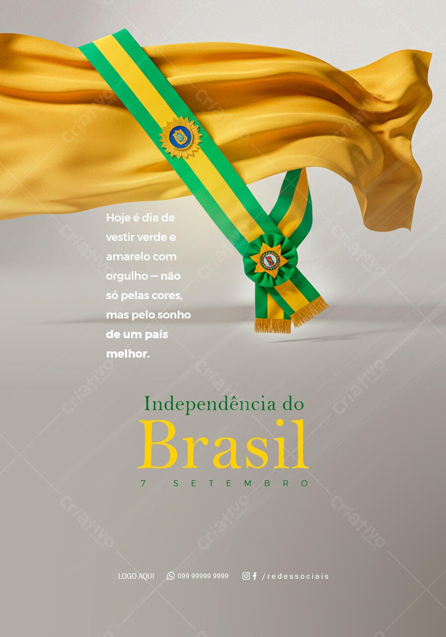 Flyer para o Dia da Independência do Brasil PSD Editável