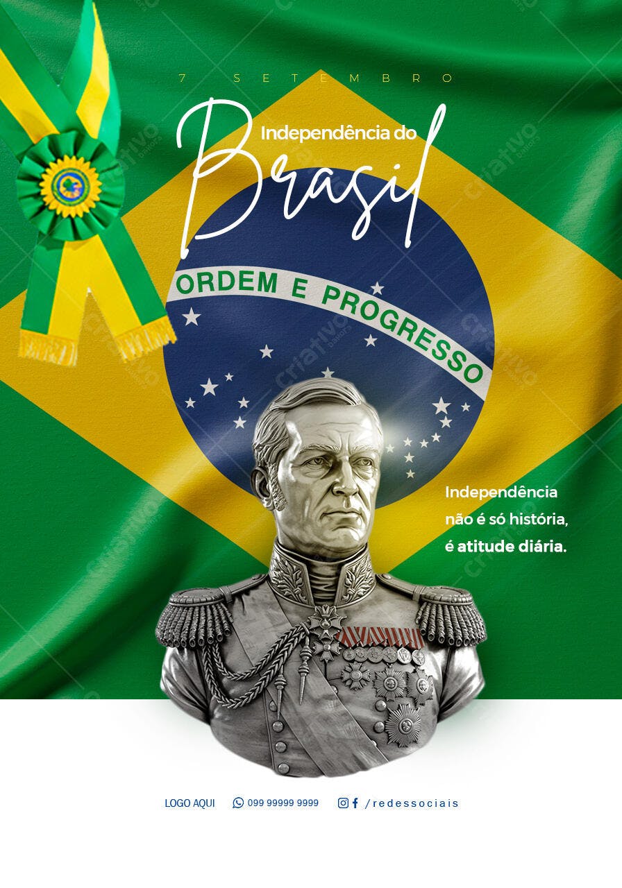 Flyer 7 de Setembro Independência do Brasil PSD Editável