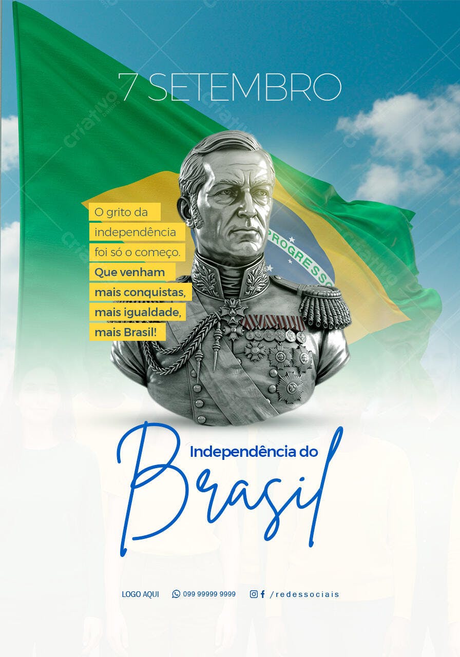 Flyer 7 de Setembro Independência do Brasil PSD Editável