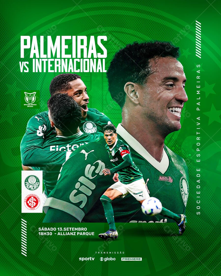 Flyer Palmeiras x Internacional PSD Editável