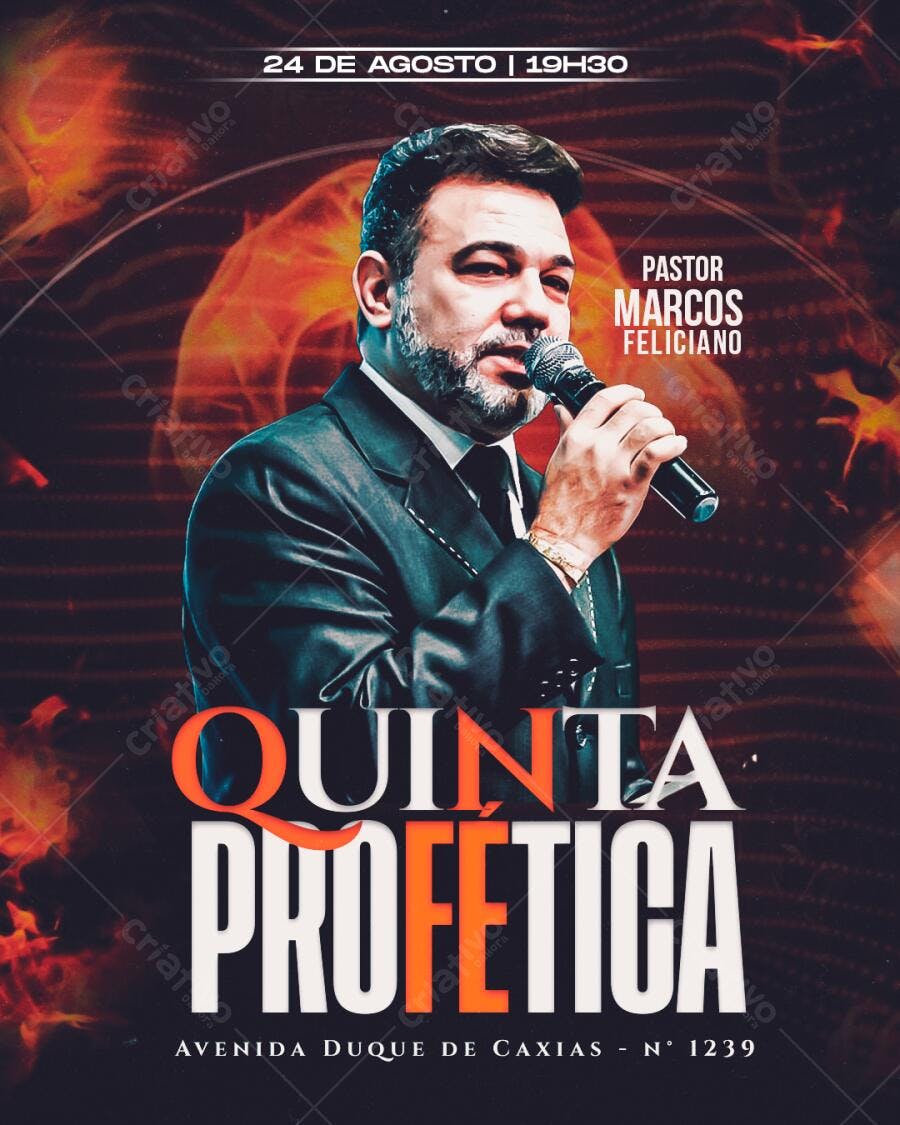 Flyer para Quinta Profética PSD Editável