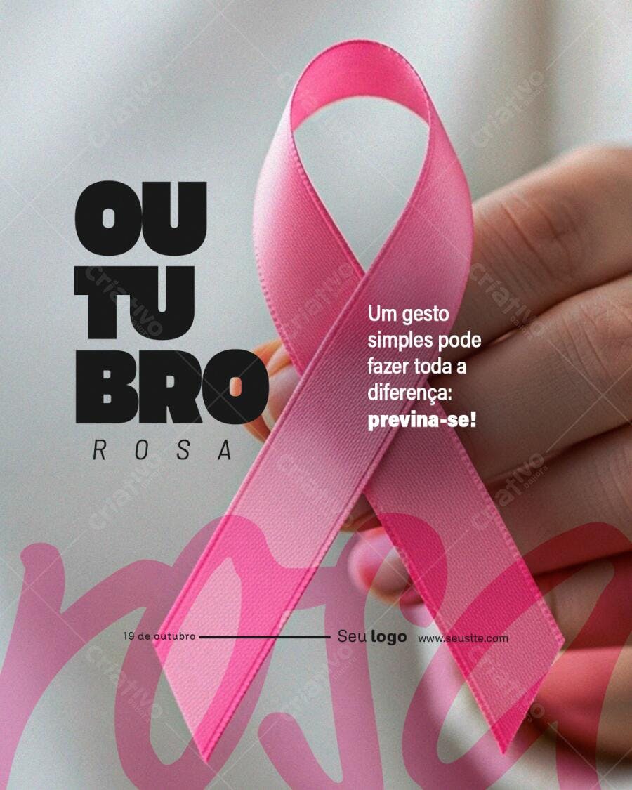 Flyer Outubro Rosa PSD Editável