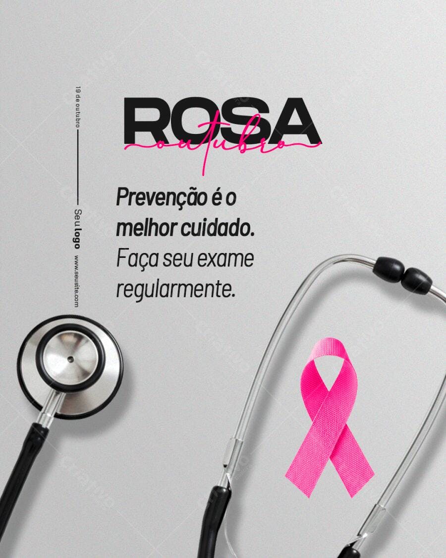 Post para Outubro Rosa PSD Editável