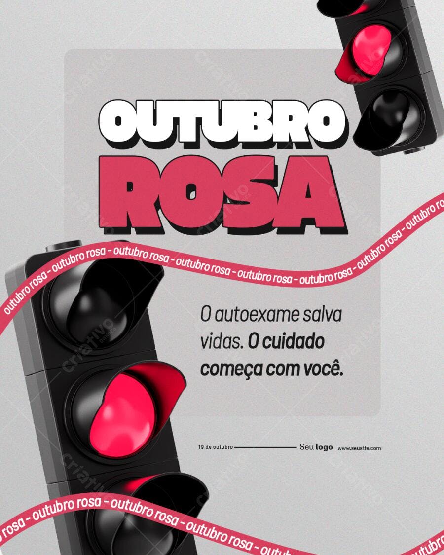 Flyer Outubro Rosa PSD Editável
