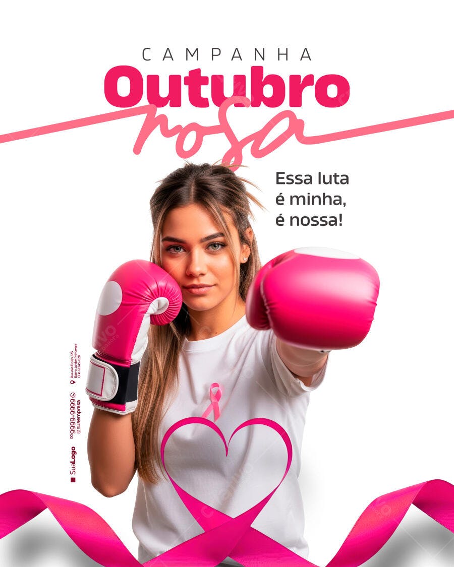 Flyer Outubro Rosa PSD Editável