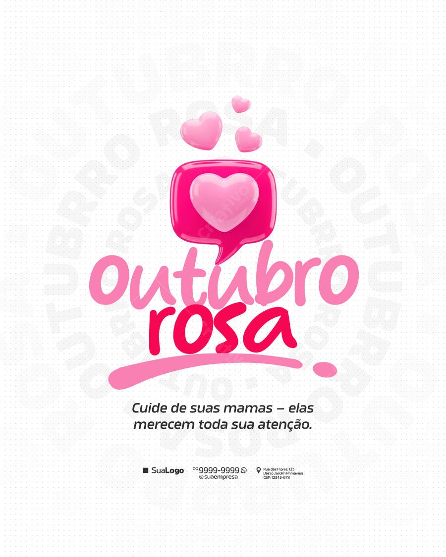 Flyer Outubro Rosa PSD Editável