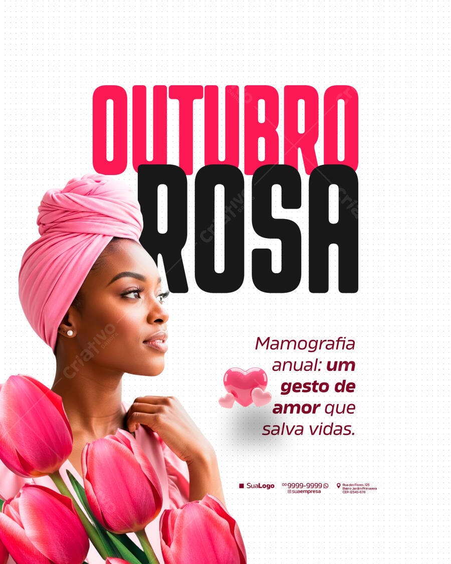 Flyer Outubro Rosa PSD Editável