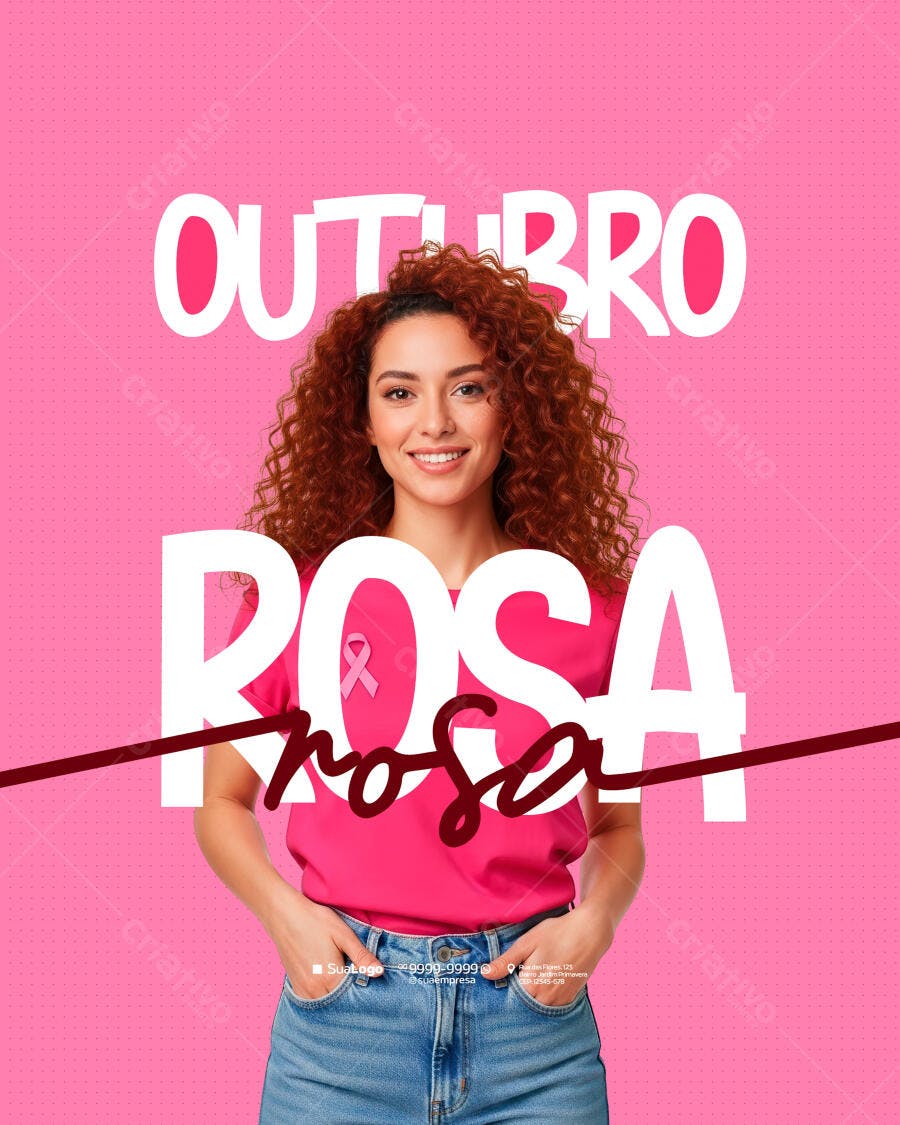 Flyer Outubro Rosa PSD Editável