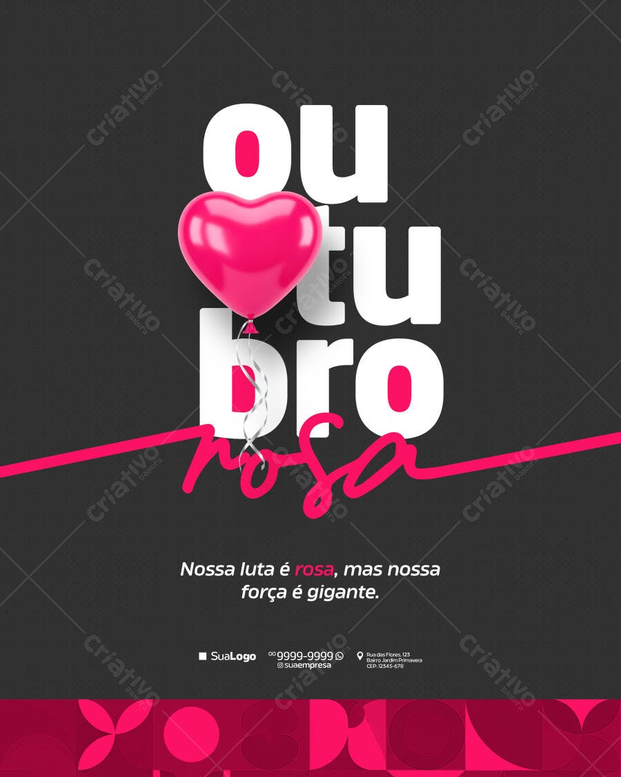 Flyer Outubro Rosa PSD Editável