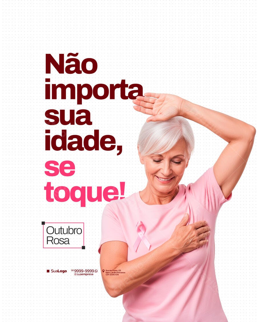 Flyer Outubro Rosa PSD Editável