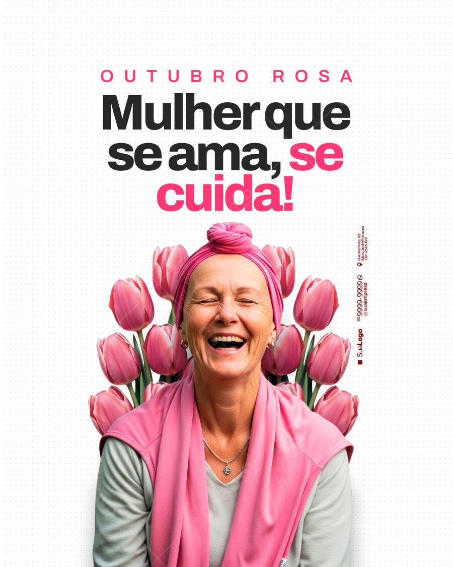 Flyer Outubro Rosa PSD Editável