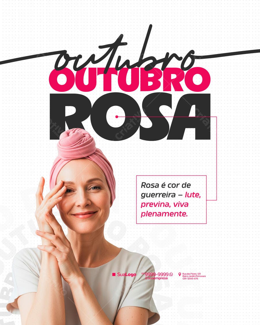 Flyer Outubro Rosa PSD Editável