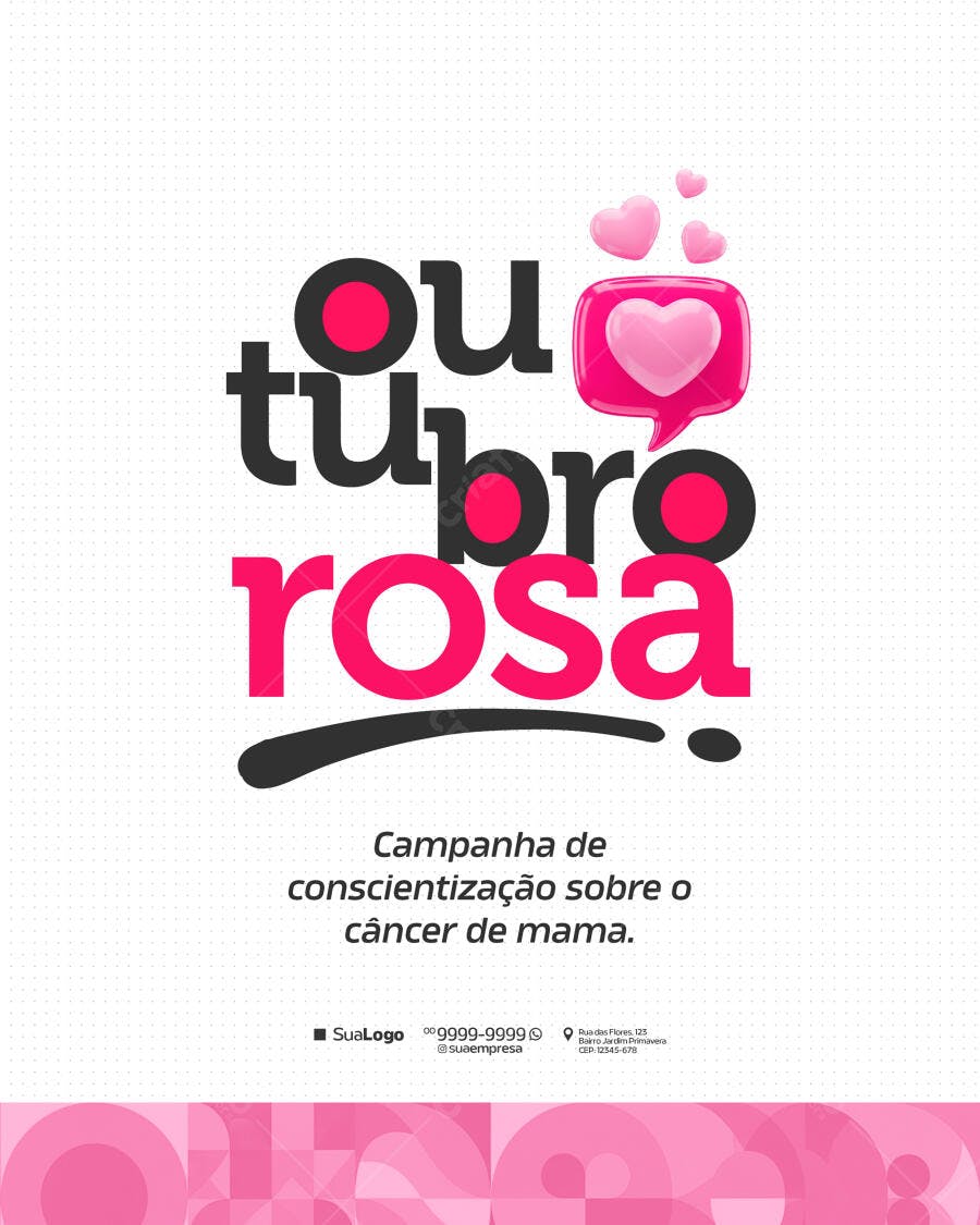 Flyer Outubro Rosa PSD Editável
