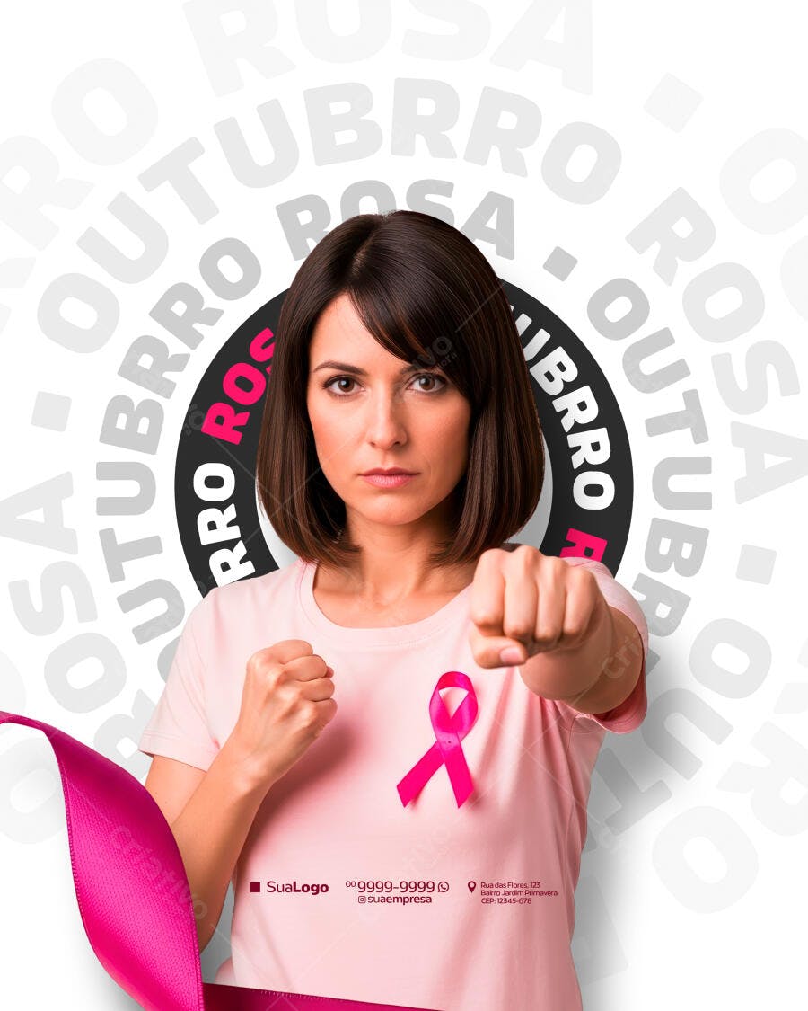Flyer Outubro Rosa PSD Editável